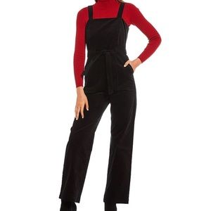 NWOT Copper Key Black Velveteen Tie Waist Wide Leg Jumpsuit